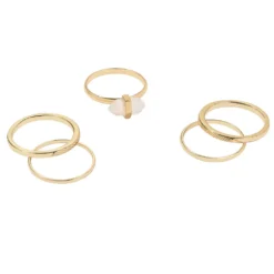 LC Lauren Conrad Quartz 5-Piece Rings Set