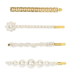 LC Lauren Conrad 4 Pack Gold Tone Mixed Simulated Pearl Bobby Pin Set