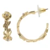 LC Lauren Conrad Rose Gold Vine With Pearl Accents J Hoop Earrings -Fashion Women 5778663