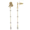 LC Lauren Conrad Rose Gold Pearl Stations Linear Drop Earrings -Fashion Women 5778665