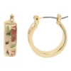 LC Lauren Conrad Floral Enamel Flat Hoop Earrings 1 LC Lauren Conrad Floral Enamel Flat Hoop Earrings -Fashion Women 5778669