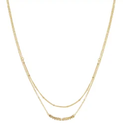 LC Lauren Conrad 2 Row Vined With Pearl Accent Bar Pendant Necklace