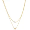 LC Lauren Conrad 2 Row Pearl & Floral Enamel Bead Necklace -Fashion Women 5778677