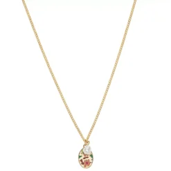 LC Lauren Conrad Pearl & Floral Enamel Pendant Necklace