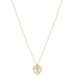LC Lauren Conrad Pearl Accent Floral Cutout Heart Pendant Necklace