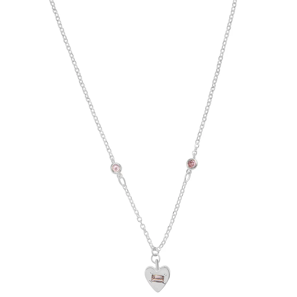 LC Lauren Conrad Crystal Stations & Heart Charm Necklace 3 LC Lauren Conrad Crystal Stations & Heart Charm Necklace