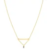 LC Lauren Conrad Gold Tone Pink Crystal Heart Bar Pendant Necklace -Fashion Women 5778697