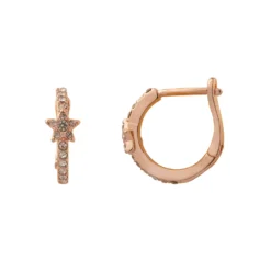 LC Lauren Conrad Rose Gold Tone Pave Star Mini Nickel Free Hoop Earrings
