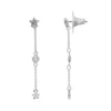 LC Lauren Conrad Silver Tone Pave Star Linear Nickel Free Drop Earrings -Fashion Women 5779275
