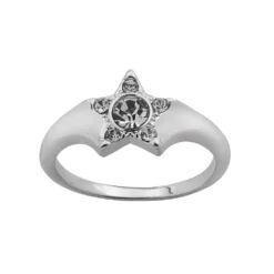 LC Lauren Conrad Silver Tone Pave Star With Simulated Crystal Center Nickel Free Ring