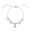 LC Lauren Conrad Silver Tone Simulated Crystal Celestial Charm Nickel Free Pull Tie Bracelet -Fashion Women 5779370
