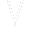 LC Lauren Conrad Silver Tone Two Row Openwork Pave Moon Long Pendant Nickel Free Necklace -Fashion Women 5779429