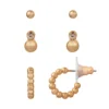 LC Lauren Conrad Gold Tone Clean Metal Balls Nickel Free Earring Set