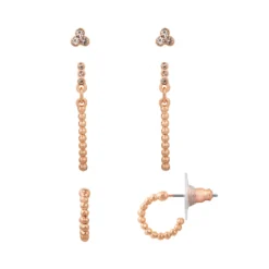 LC Lauren Conrad Gold Tone Metal Ball Nickel Free Earring Set