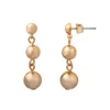 LC Lauren Conrad Gold Tone Clean Metal Ball Tiered Drop Earrings -Fashion Women 5779821