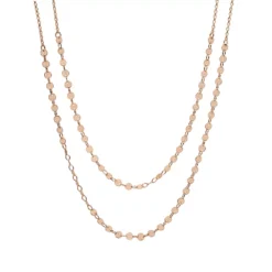 LC Lauren Conrad Gold Tone Two Row Flat Circle Chain Nickel Free Short Necklace