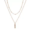 LC Lauren Conrad Gold Tone Two Row Simulated Crystal And Metal Ball Nickel Free Pendant Necklace