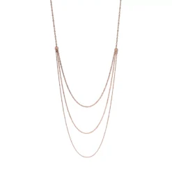 LC Lauren Conrad Rose Gold Tone Three Row Long Nickel Free Chain Necklace