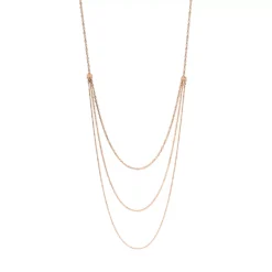 LC Lauren Conrad Gold Tone Three Row Long Nickel Free Chain Necklace