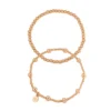 LC Lauren Conrad Gold Tone Clean Metal Ball Nickel Free Stretch Bracelet Set -Fashion Women 5779844