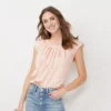 Petite LC Lauren Conrad Pleated Peasant Top 1 Petite LC Lauren Conrad Pleated Peasant Top -Fashion Women 5795833 Bonita Peach