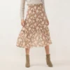 Women's LC Lauren Conrad Smocked Flounce Midi Skirt -Fashion Women 5804148