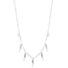 LC Lauren Conrad Clear Baguette And Simulated Pearls Shaky Necklace -Fashion Women 5817637 Silver Tone White