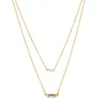 LC Lauren Conrad Gold Tone 2 Row Clear Baguette And Simulated Pearl Necklace