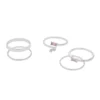 LC Lauren Conrad Silver Tone Pink Baguettes Multi Ring Set -Fashion Women 5817646