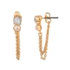 LC Lauren Conrad Gold Tone Simulated Crystal And Pearl Nickel Free Ear Jacket -Fashion Women 5817748