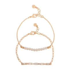 LC Lauren Conrad Simulated Pearl And Baguette Nickel Free Bracelet Set