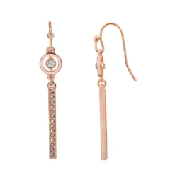 LC Lauren Conrad Halo Crystal & Pave Bar Drop Earrings