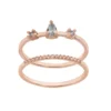 LC Lauren Conrad Rose Gold Tone Crystal Rings Duo Set 2 LC Lauren Conrad Rose Gold Tone Crystal Rings Duo Set -Fashion Women 5818218