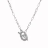 LC Lauren Conrad Silver Tone Link Chain Toggle Necklace -Fashion Women 5818220