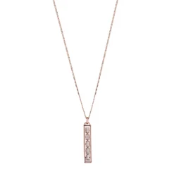 LC Lauren Conrad Rose Gold Tone Openwork Baguette Pendant Necklace