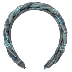 LC Lauren Conrad Green Plaid Braided Headband