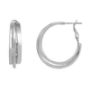 LC Lauren Conrad Silver Tone Smooth Triple Hoop Nickel Free Earrings -Fashion Women 5827807