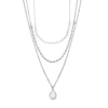 LC Lauren Conrad Silver Tone Layered Beaded Simulated Pearl Nickel Free Necklace -Fashion Women 5827812