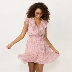 Women's LC Lauren Conrad Ruffle Short Faux-Wrap Dress