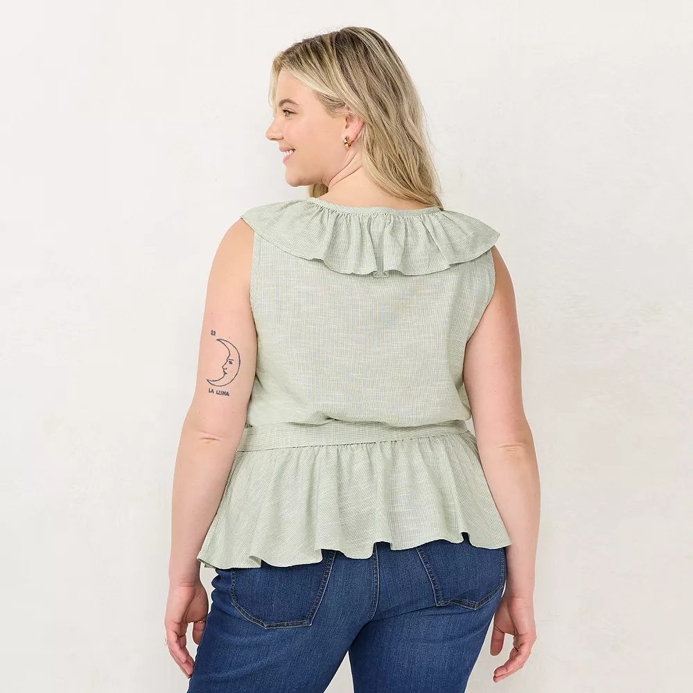 Plus Size LC Lauren Conrad Ruffle Faux-Wrap Top 4 Plus Size LC Lauren Conrad Ruffle Faux-Wrap Top - Image 2