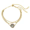 LC Lauren Conrad Gold Tone Black Crystal Multi-Strand Adjustable Bracelet -Fashion Women 5846880
