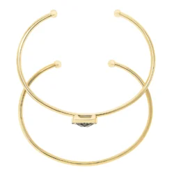 LC Lauren Conrad Gold Tone Crystal 2-Pack Cuff Bracelets Set
