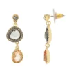 LC Lauren Conrad Gold Tone Gray & Peach Crystal Drop Earrings 2 LC Lauren Conrad Gold Tone Gray & Peach Crystal Drop Earrings -Fashion Women 5846887