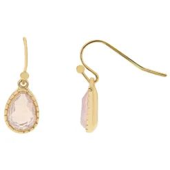 LC Lauren Conrad Gold Tone Pink Crystal Teardrop Drop Earrings