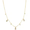LC Lauren Conrad Gold Tone Gray & Clear Crystal Shaky Teardrop Necklace -Fashion Women 5846908