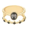 LC Lauren Conrad Gold Tone Black Crystal 2-Row Ring -Fashion Women 5846917