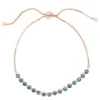 LC Lauren Conrad Rose Gold Tone Blue Crystal Adjustable Chain Tennis Bracelet -Fashion Women 5847285