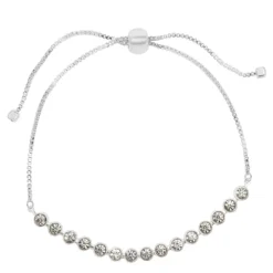 LC Lauren Conrad Silver Tone Crystal Adjustable Chain Tennis Bracelet