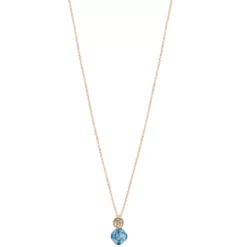 LC Lauren Conrad Rose Gold Tone Blue Crystal Pendant Necklace