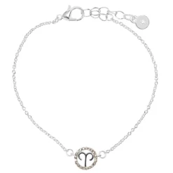 LC Lauren Conrad Silver Tone Crystal Aries Zodiac Sign Bracelet